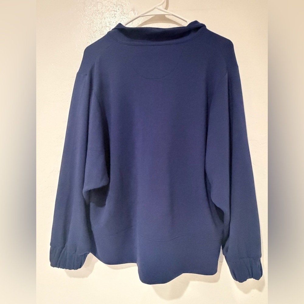 Peter Millar Crown Sport Navy Blue Flora Knit Half Zip Pullover Top size XL - Picture 6 of 10